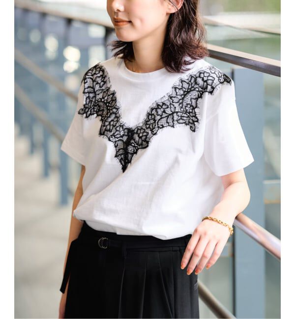 SLOBE IENA「《予約》アイラッシュレースTシャツ」|Tシャツ・カットソー|