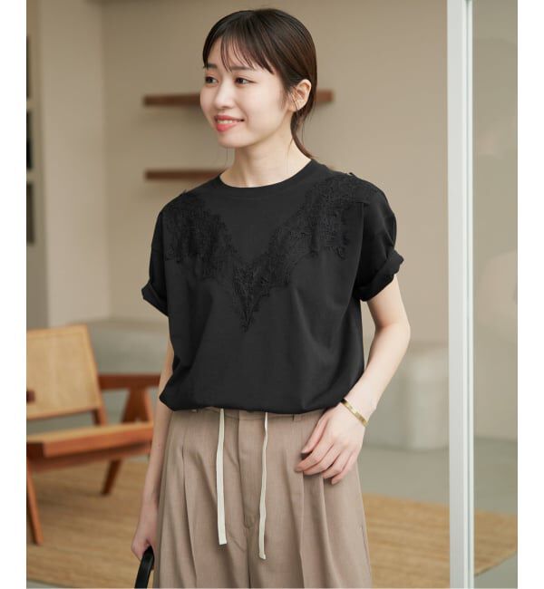 SLOBE IENA「《予約》アイラッシュレースTシャツ」|Tシャツ・カットソー|