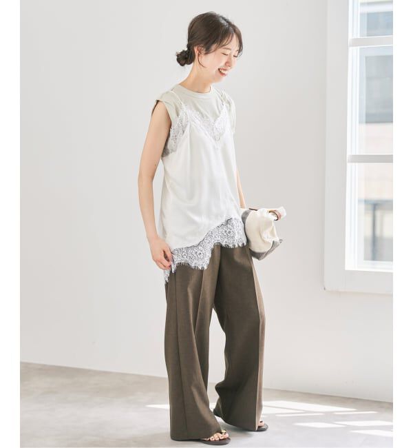 Spick and Span「《WEB限定 / 追加3》レースサテンチュニックキャミソール」|キャミソール|