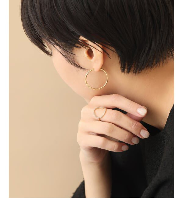 Lilas by Spick&Span「1.5パイプ3.5cmルーフピアス K10（両耳）」|ピアス|