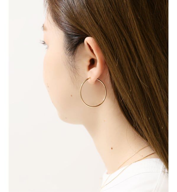 Lilas by Spick&Span「1.5パイプ3.5cmルーフピアス K10（両耳）」|ピアス|