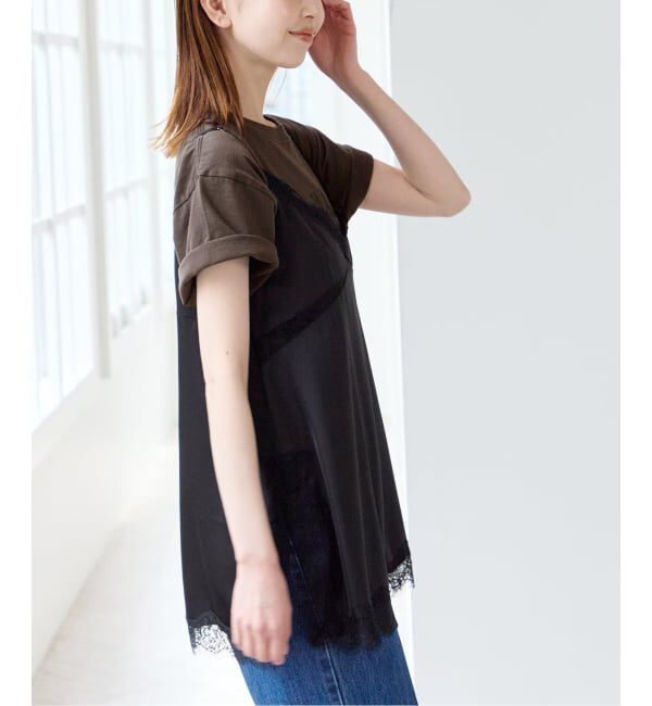 U by SPICK&SPAN「《追加》サテンレースキャミ」|キャミソール|