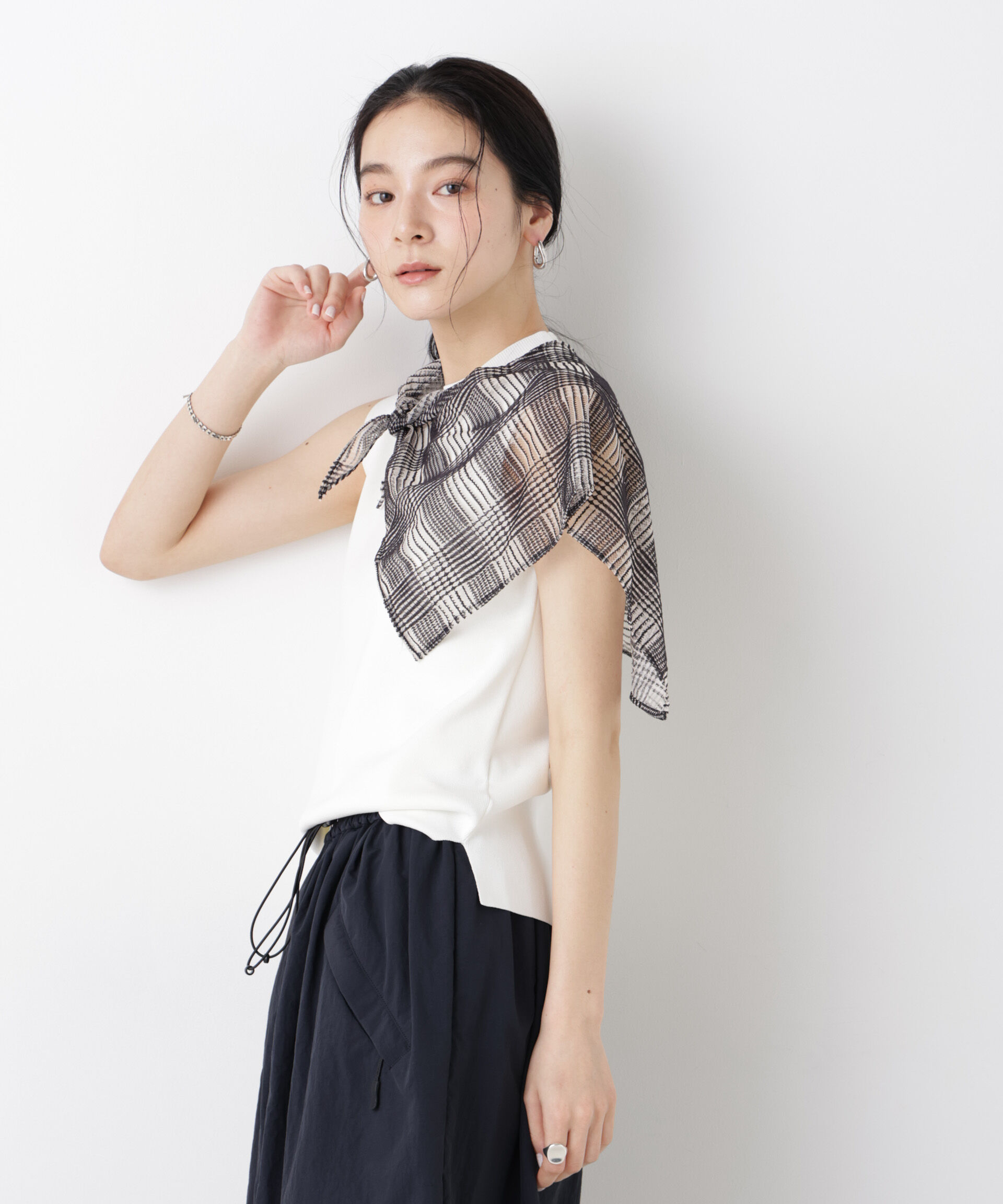 nano･universe「SUMMER VEIL KNIT 総針ノースリーブニット」|ニット・セーター|