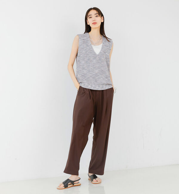 qualite「【接触冷感＆UV】クールトリコットタックパンツ」|その他|