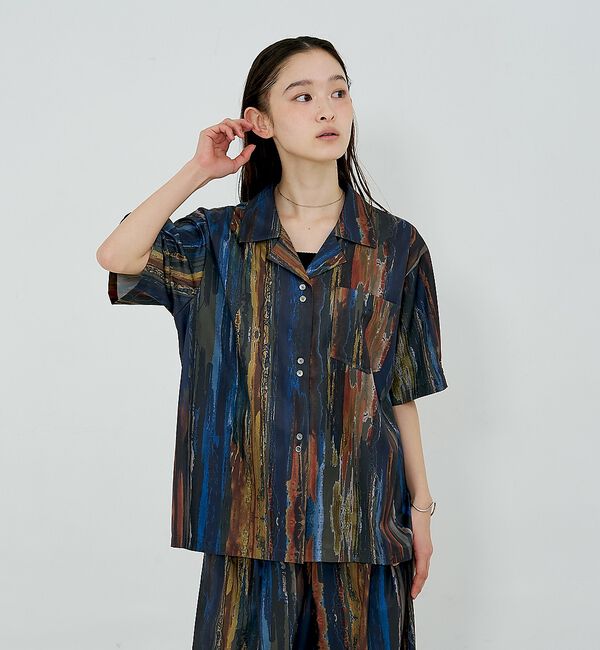 NOMINE「【セットアップ対応】ペイント柄 開襟シャツ」|シャツ・ブラウス|