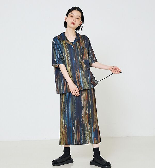 NOMINE「【セットアップ対応】ペイント柄 開襟シャツ」|シャツ・ブラウス|