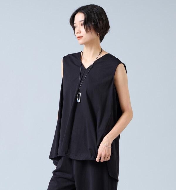 Liesse「Vネックプルオーバー」|Tシャツ・カットソー|ブラック