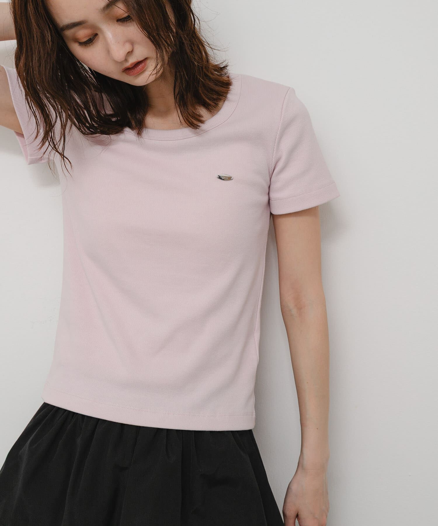 SENSE OF PLACE by URBAN RESEARCH「ラウンドネックリブTシャツ(半袖)」|Tシャツ・カットソー|ピンク