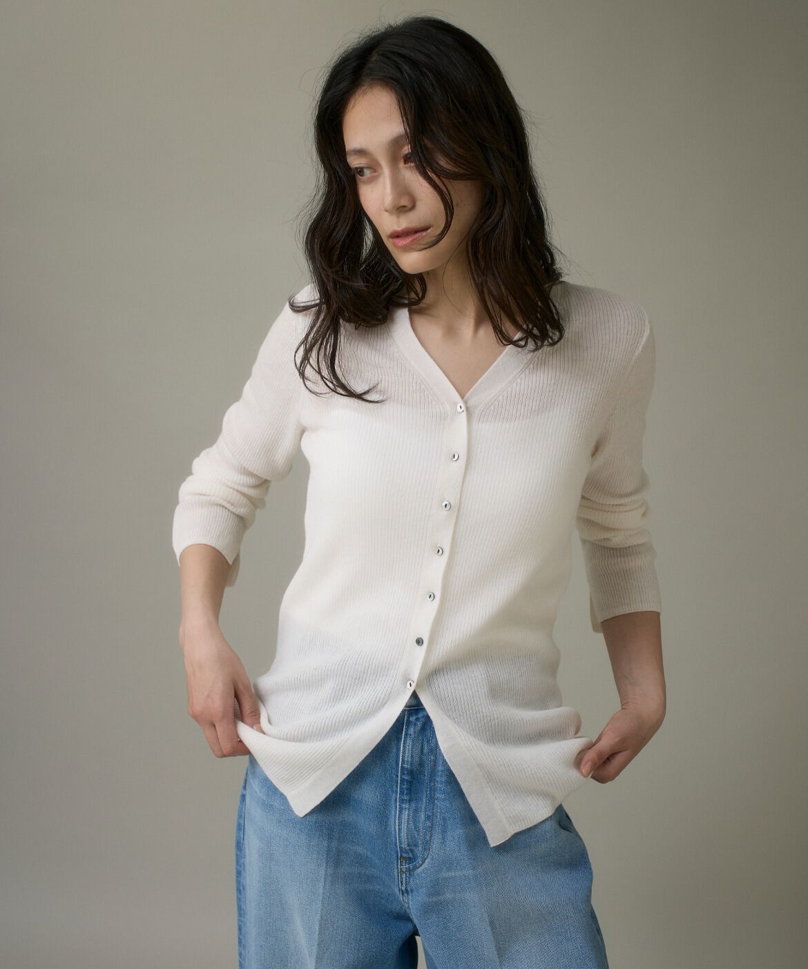 DAY by DAY it&rsquo;s international「Vネックリブニットカーディガン《Melty air wool》」|カーディガン|