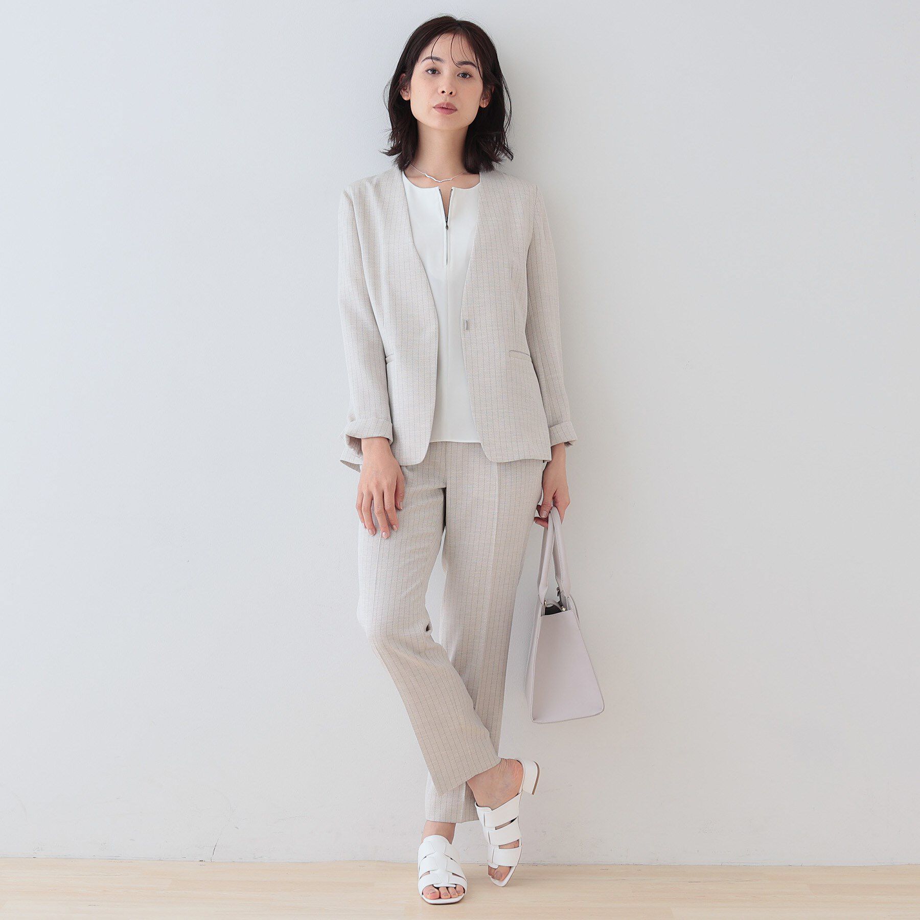 INDIVI「【洗える】ハーフジップデザインブラウス」|シャツ・ブラウス|