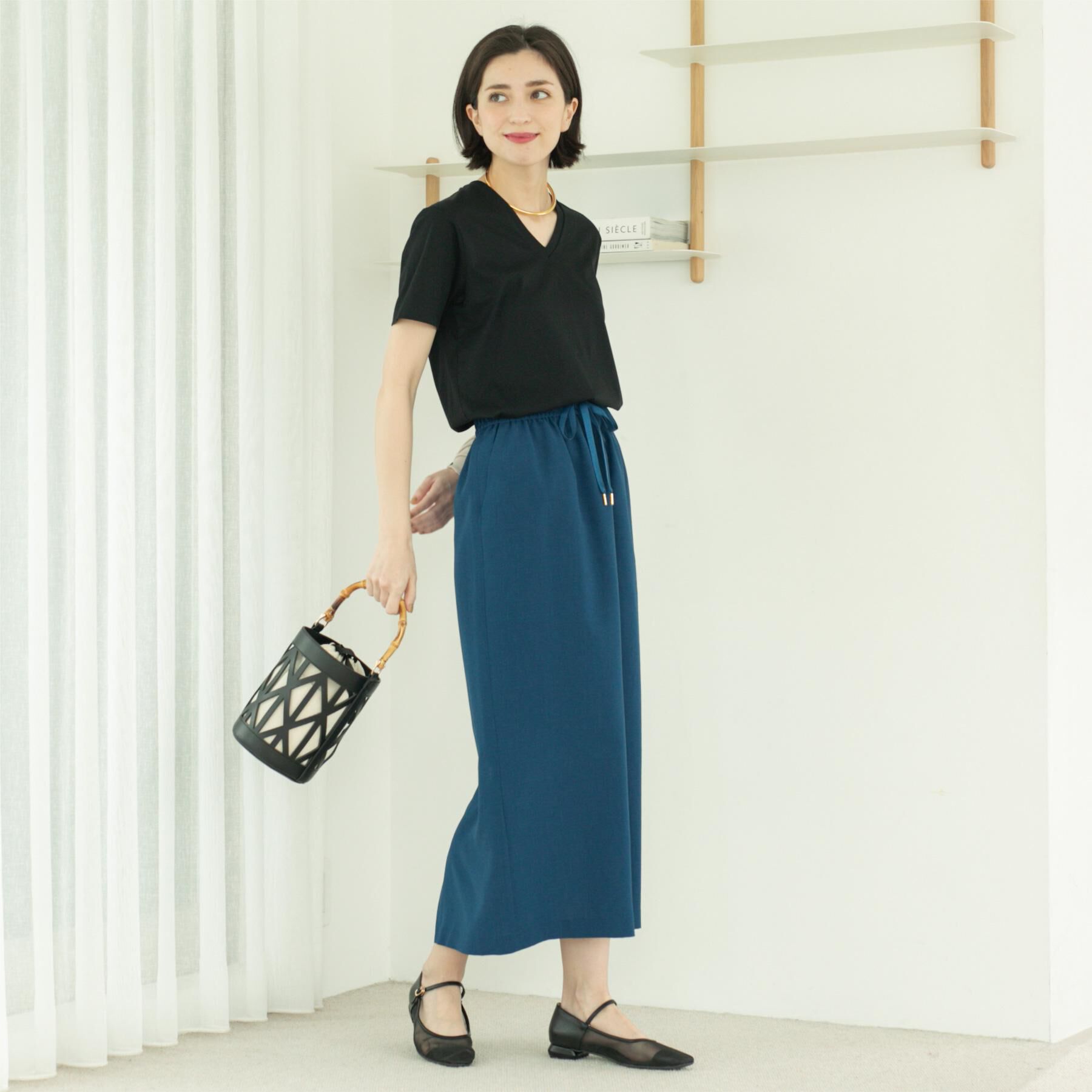 OPAQUE.CLIP「《5色展開／SS-LLサイズ》VネックベーシックTシャツ【接触冷感／洗濯機洗い可】」|Tシャツ・カットソー|