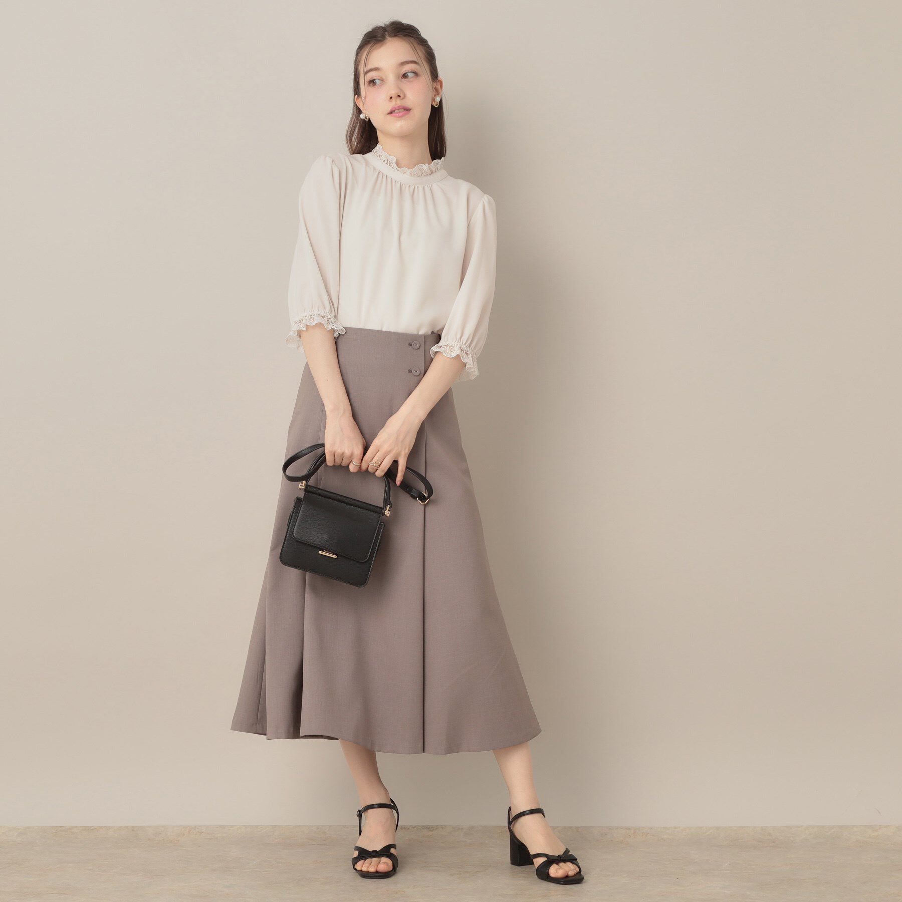 Couture broach「【華やか・大人可愛い・5分袖】エンブロレース前後2WAYブラウス」|シャツ・ブラウス|