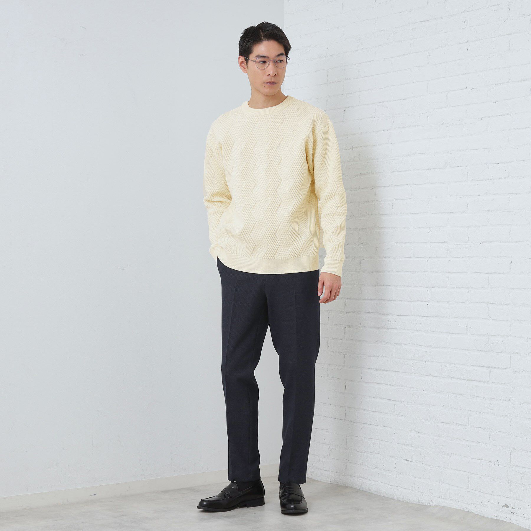 THE SHOP TK「【頑張りすぎないオシャレ】ミックスヤーンニット　洗濯機OK／軽量」|ニット・セーター|