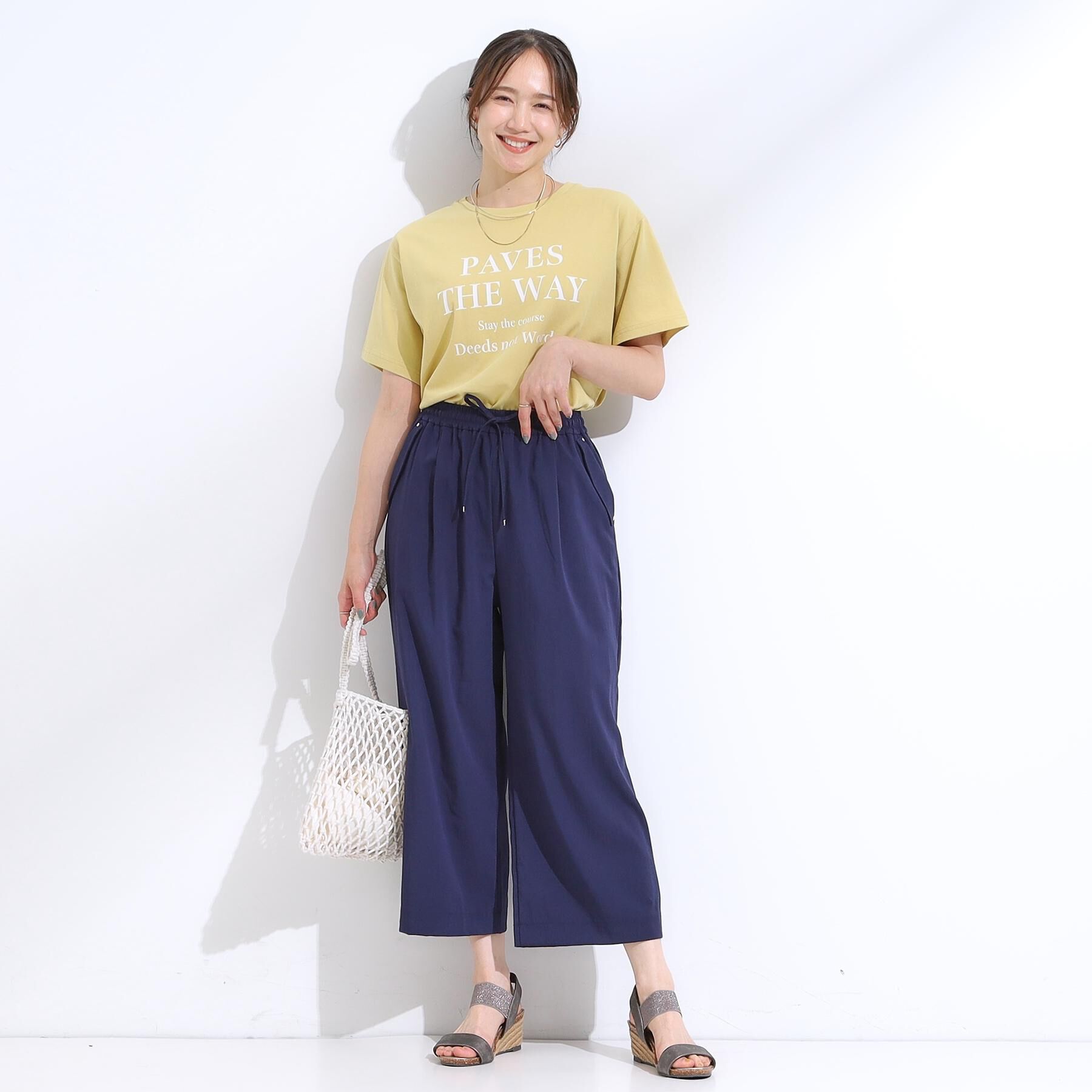 SHOO･LA･RUE「【着丈選べる】触れる度ひんやり ゆるきれい イージーワイドパンツ」|その他|