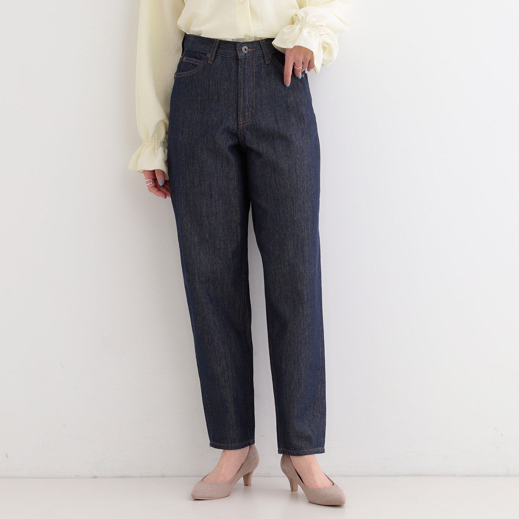 SHOO･LA･RUE「【SHOO・LA・RUE DENIM】大人のきれいめカジュアルに デニムテーパードパンツ」|デニム|