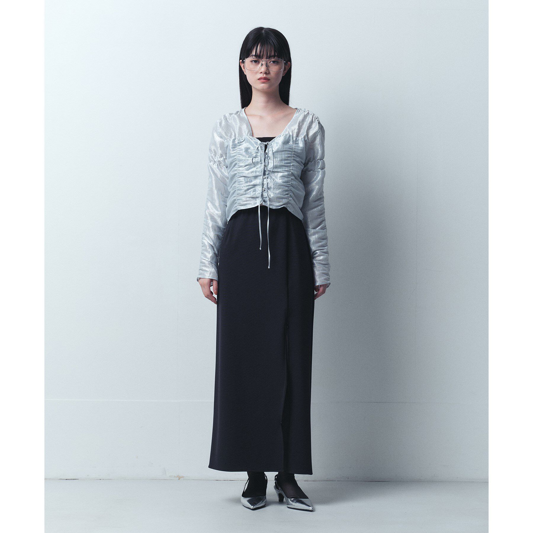 CODE A「gathered shiny blouse」|シャツ・ブラウス|