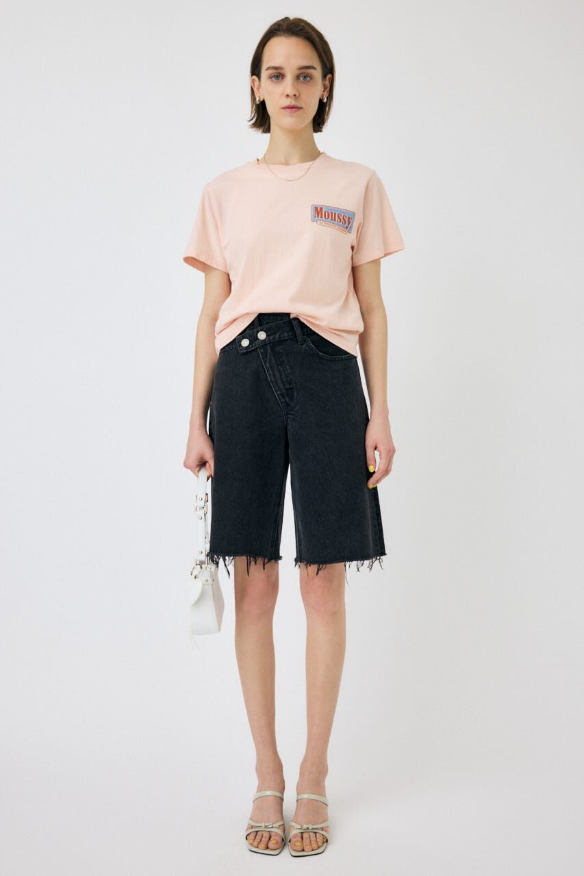 MOUSSY「CROSS WAIST ハーフパンツ」|デニム|