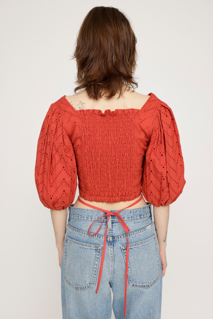 SLY「FRONT BUTTON LACE PUFF トップス」|シャツ・ブラウス|