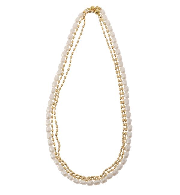 ELENDEEK「PEARL&CHAIN DOUBLE NECKLACE」|ネックレス|