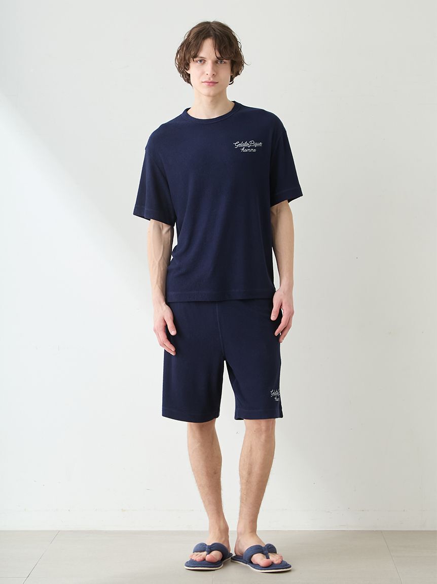 GELATO PIQUE HOMME「【HOMME】【接触冷感】【UVカット】パイルワンポイントロゴ刺繍プルオーバー」|プルオーバー|