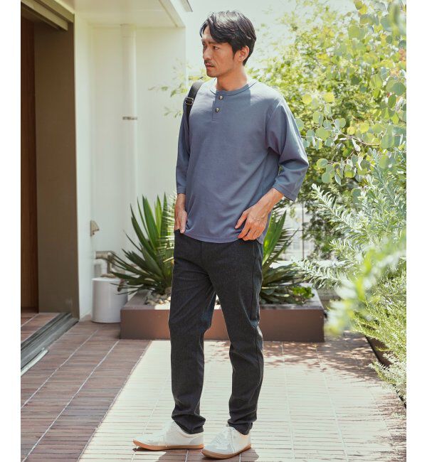 ikka「【吸水速乾】ドライサーマルヘンリーネック七分袖Tシャツ」|Tシャツ・カットソー|