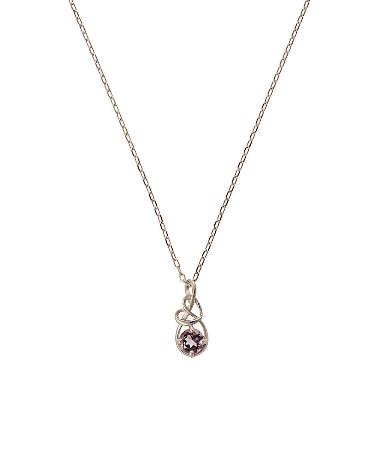 Samantha Tiara「K10 WG Infinity Love Knot バースデーストーンネックレス《2月 誕生石》」|ネックレス|K10 WG