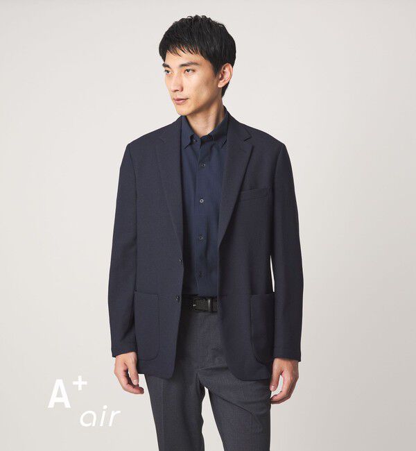 UNITED ARROWS green label relaxing「A+ air Pメッシュ L/STD 2P ジャケット -ウォッシャブル・ストレッチ・通気性-」|テーラードジャケット|NAVY