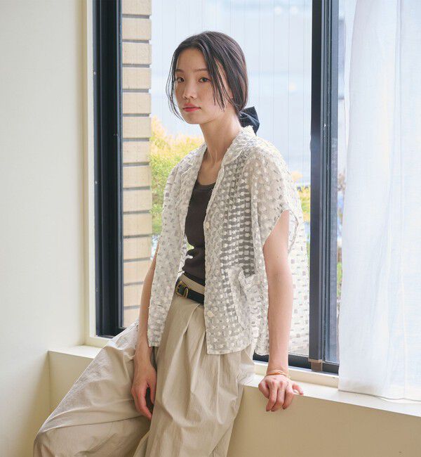 BEAUTY&YOUTH UNITED ARROWS「シアージャガード ショートスリーブ シャツ」|シャツ・ブラウス|LT.GRAY