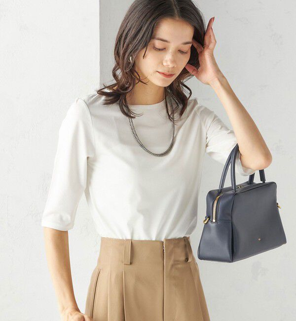 SHIPS for women「ソロナ 5分袖 TEE」|Tシャツ・カットソー|オフホワイト
