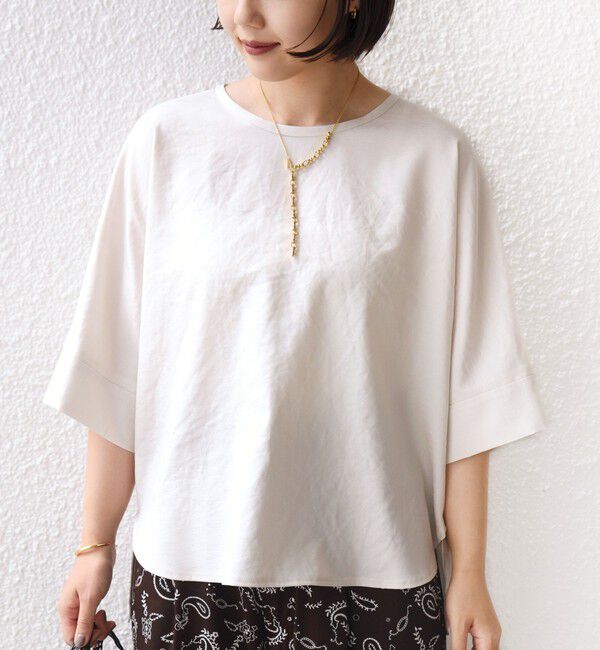 SHIPS for women「《予約》〈接触冷感/吸水速乾/防シワ/手洗い可能〉ツイル TEE ブラウス」|シャツ・ブラウス|