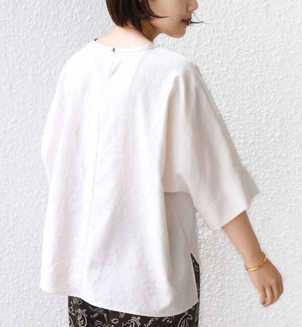 SHIPS for women「《予約》〈接触冷感/吸水速乾/防シワ/手洗い可能〉ツイル TEE ブラウス」|シャツ・ブラウス|