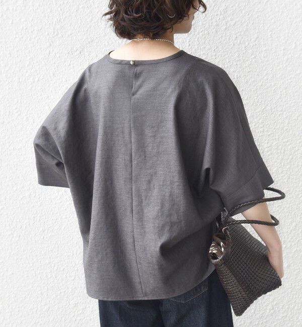 SHIPS for women「《予約》〈接触冷感/吸水速乾/防シワ/手洗い可能〉ツイル TEE ブラウス」|シャツ・ブラウス|