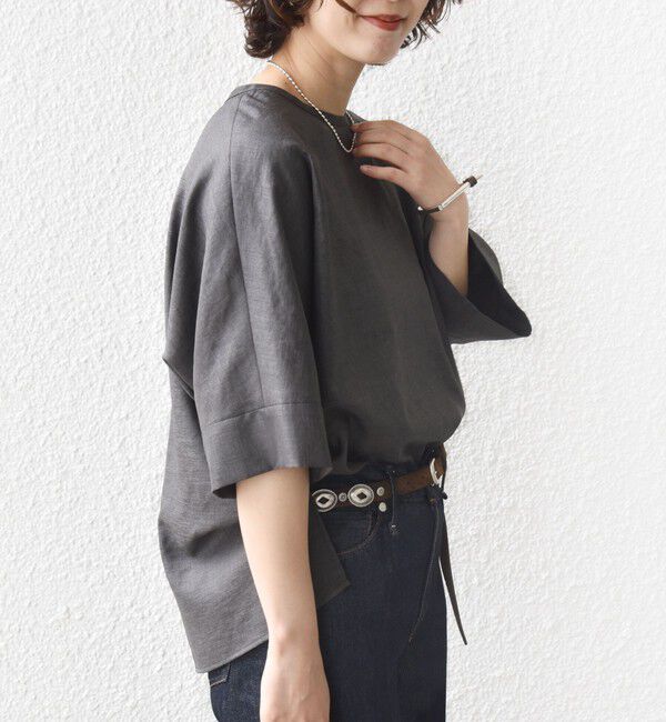 SHIPS for women「《予約》〈接触冷感/吸水速乾/防シワ/手洗い可能〉ツイル TEE ブラウス」|シャツ・ブラウス|