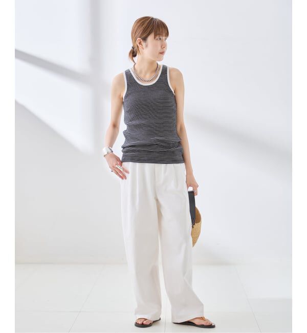 journal standard L'essage「カップ付きボーダータンクトップ」|インナー|