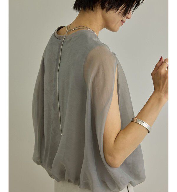 SALON adam et rope'「【WEB限定】シアーオーガンジーバルーンプルオーバー」|その他|ライトグレー(08)