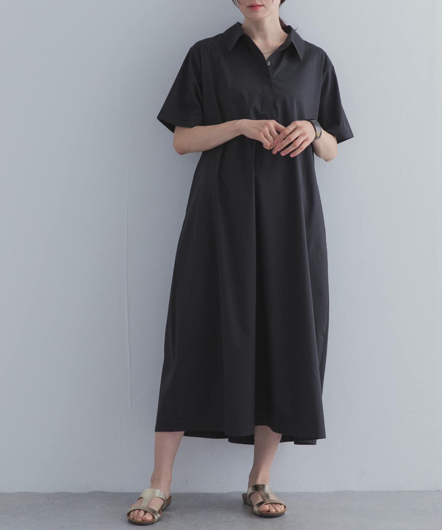 URBAN RESEARCH DOORS「衿付きスキッパーAラインワンピース」|ワンピース|