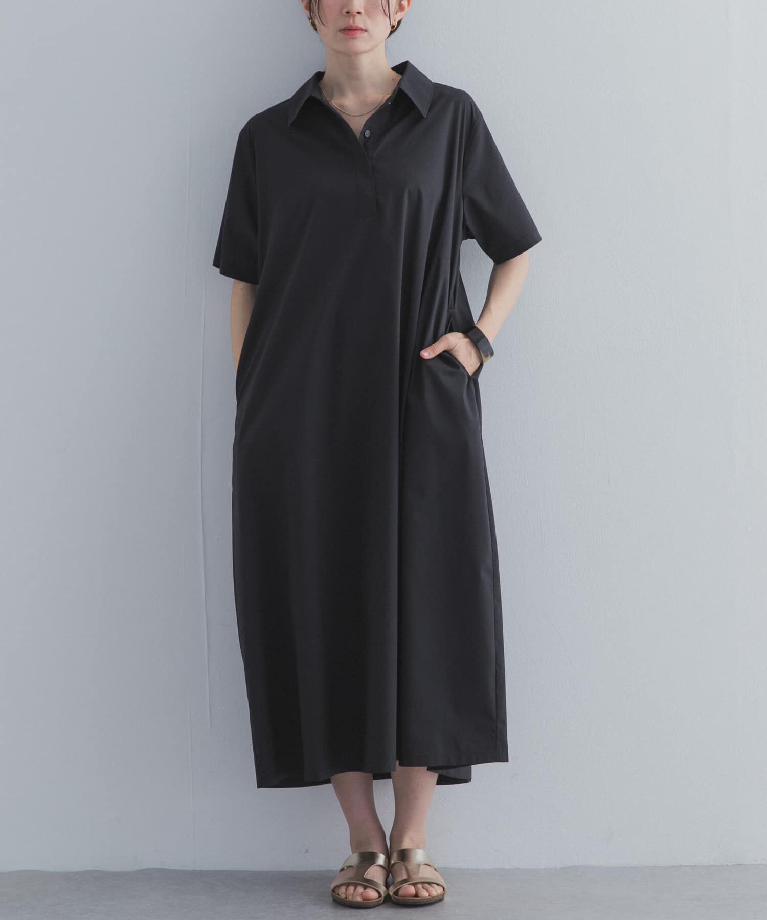 URBAN RESEARCH DOORS「衿付きスキッパーAラインワンピース」|ワンピース|