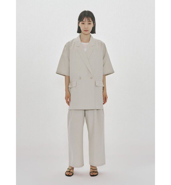 MIDIUMISOLID「MIDIUMISOLID for Ladies タックイージーパンツ」|その他|ライトグレー