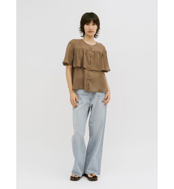 MIDIUMISOLID「MIDIUMISOLID for Ladies シアーティアードブラウス」|シャツ・ブラウス|