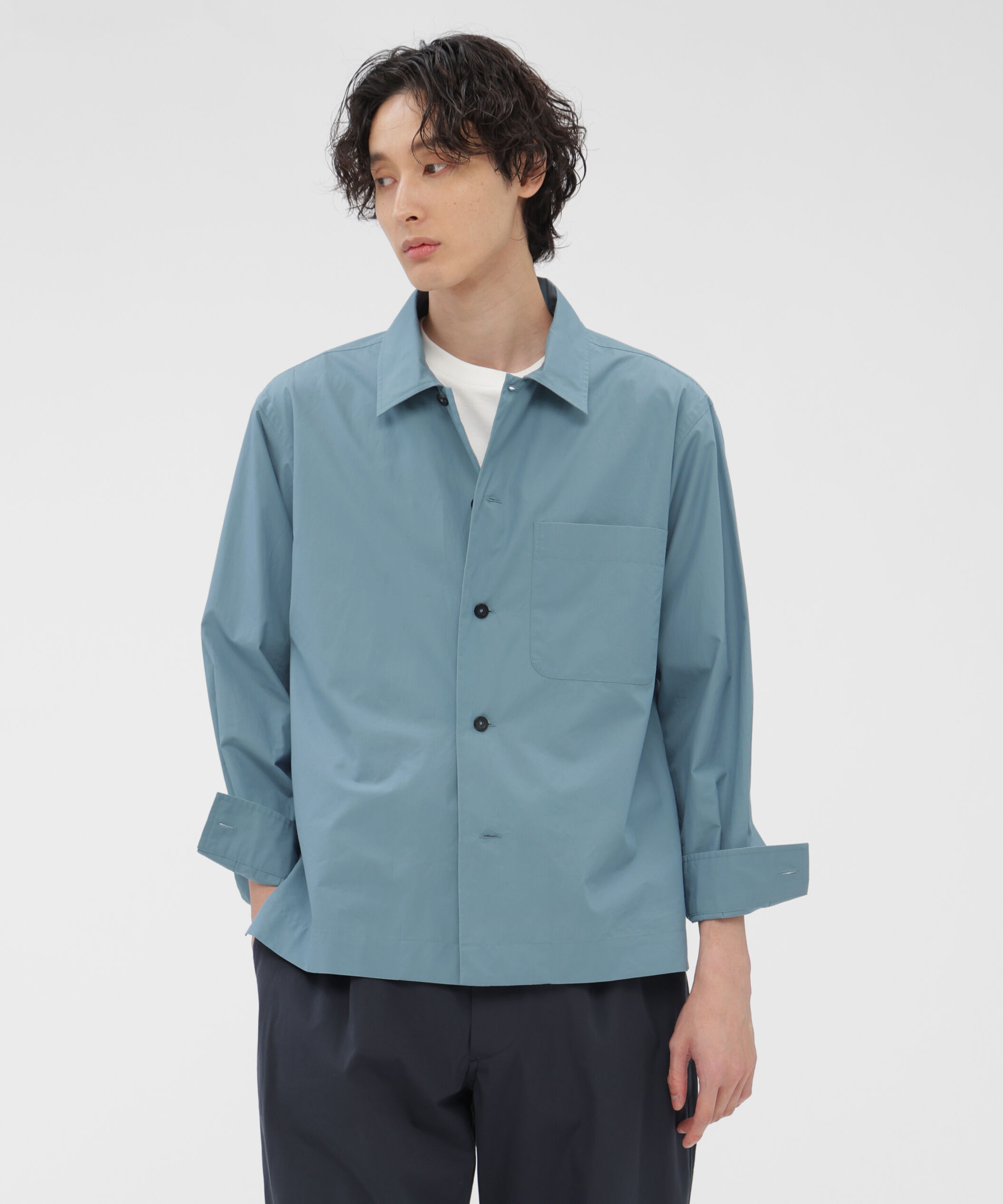 MARGARET HOWELL「HIGHDENSE COTTON POPLIN SHIRT」|シャツ・ブラウス|DARK BLUE4