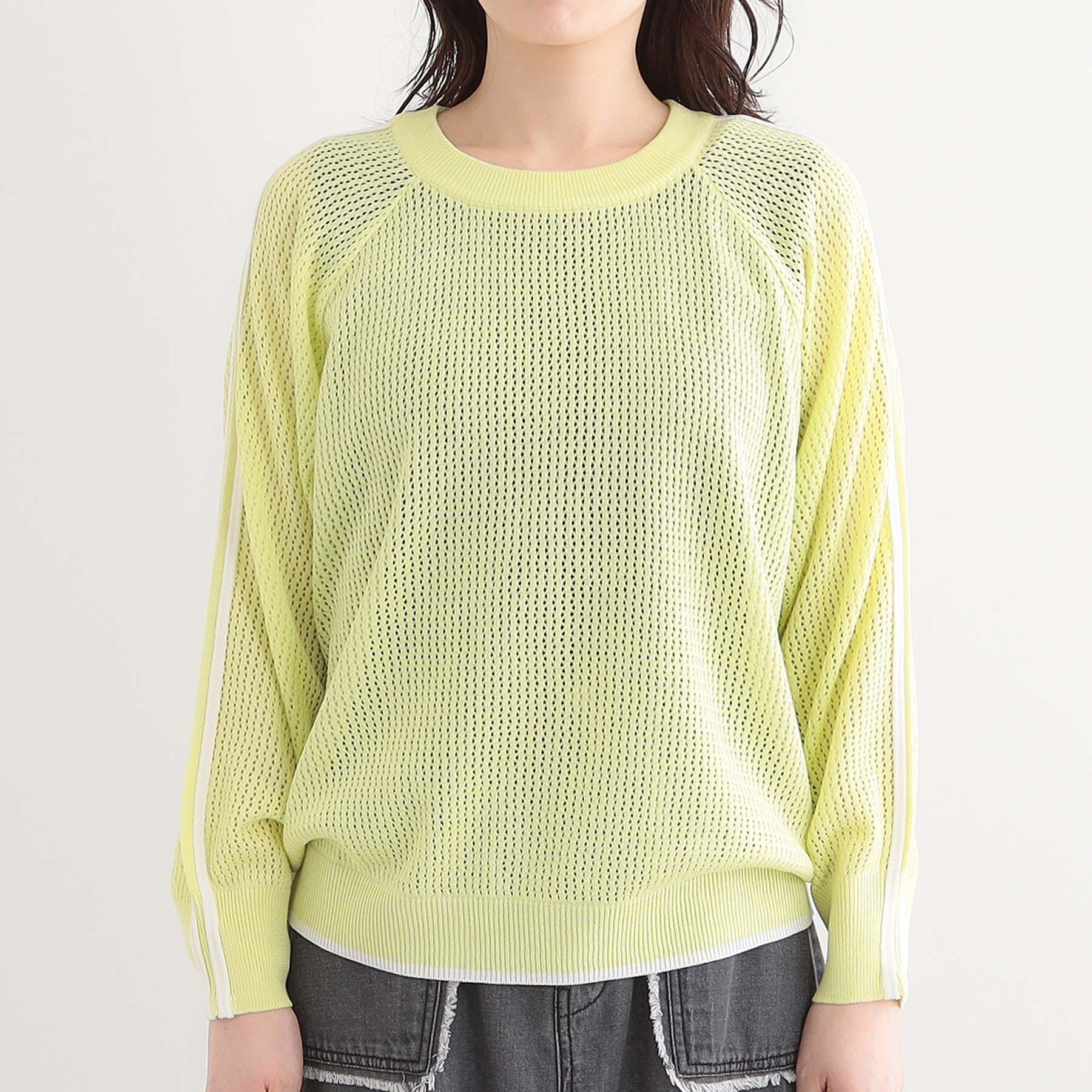 SHOO･LA･RUE「麻タッチメッシュラインニット」|ニット・セーター|