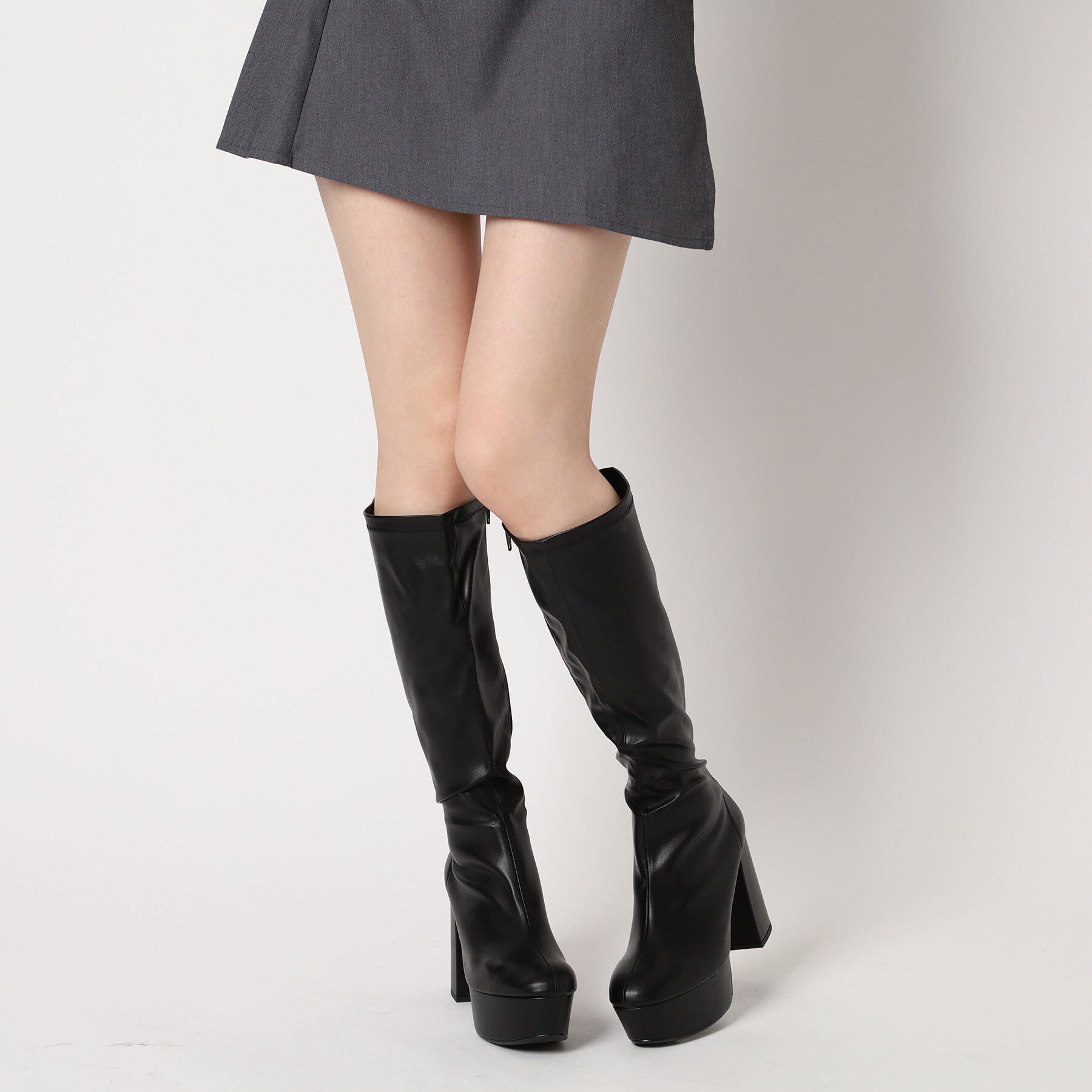 ESPERANZA「【ラク盛り/約12㎝】ラク盛り厚底ロングブーツ」|ショートブーツ|