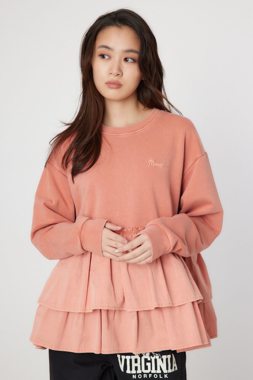 RODEO CROWNS「ピグメント布帛ドッキングトップス」|Tシャツ・カットソー|D/ORG3