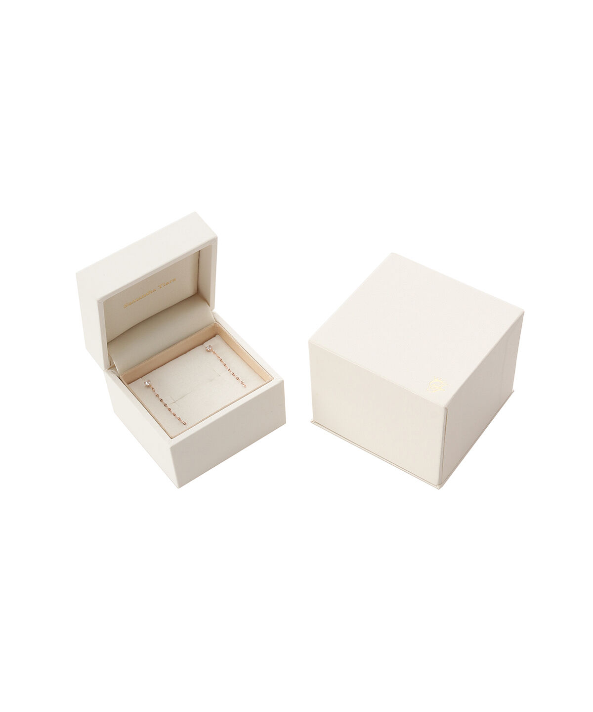 newme by Samantha Thavasa「K10PG ハートストーンチェーンピアス」|ピアス|