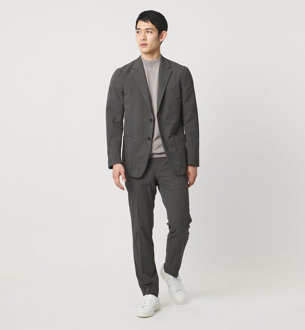 UNITED ARROWS「ドビー ノープリーツ テーパード パンツ UA COZY　ウォッシャブル　タテヨコストレッチ　防しわ　撥水」|スラックス|