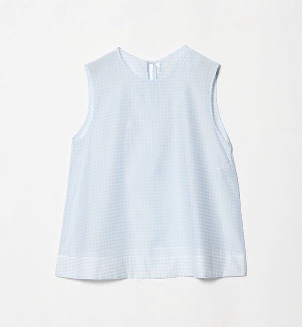 BEAUTY&YOUTH UNITED ARROWS「コットンシルク シアーチェック ノースリーブ ブラウス」|シャツ・ブラウス|LT.BLUE