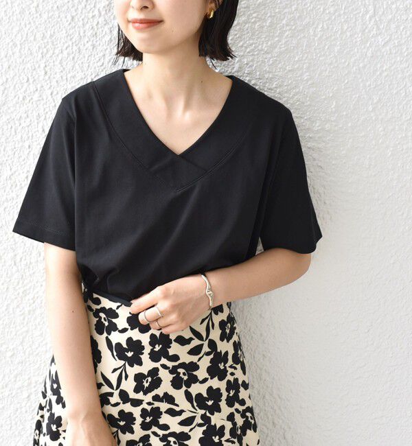 SHIPS for women「《予約》【WEB限定】〈ネックが選べる2サイズ展開〉オーガニックコットン バリエーションネック TEE」|Tシャツ・カットソー|