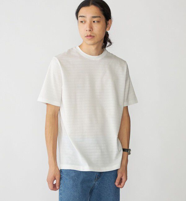 SHIPS「SHIPS: タック ボーダー Tシャツ」|Tシャツ・カットソー|ホワイト