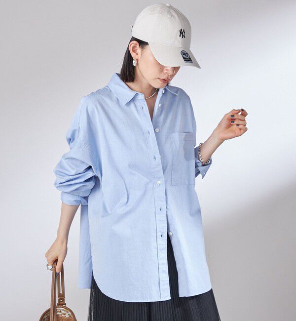 SHIPS for women「《一部追加予約》〈洗濯機可能〉ピン オックス 刺繍 シャツ」|シャツ・ブラウス|