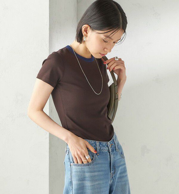 SHIPS for women「【一部SHIPS別注】GGG:〈手洗い可能〉クルーネック 半袖 TEE」|Tシャツ・カットソー|